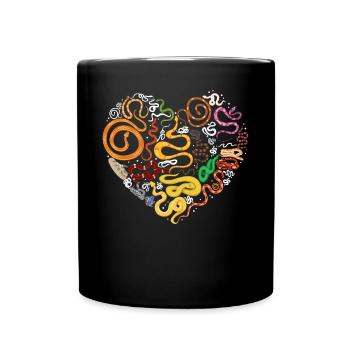 Snake Serpent Heart - Tasse einfarbig - Schwarz - Vorne