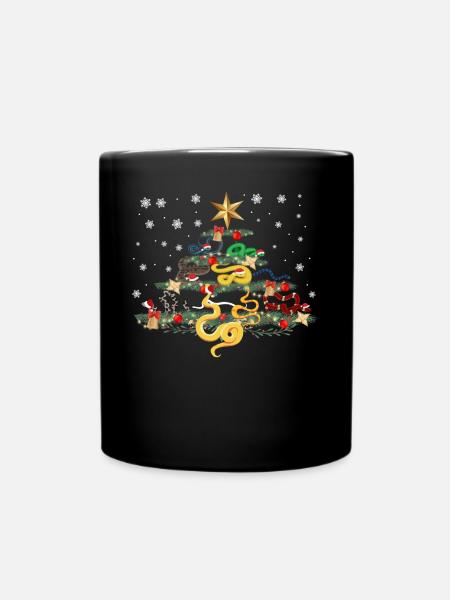 Snake Serpent Christmas Tree - Tasse einfarbig - Schwarz