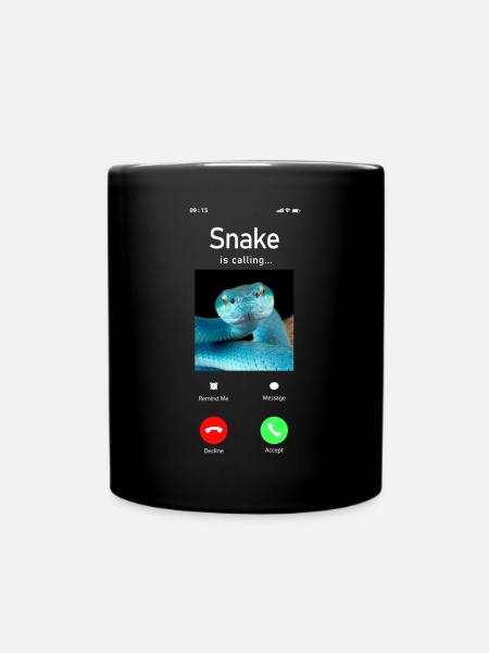 Snake Serpent Phone Display Snake - Tasse einfarbig - Schwarz
