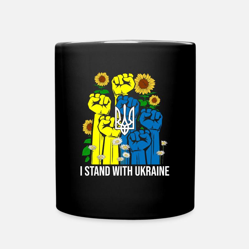 I Stand With Ukraine - Tasse einfarbig - Schwarz