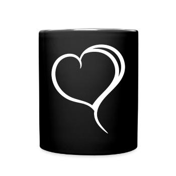 Simple White Heart - Full Colour Mug - black - Front