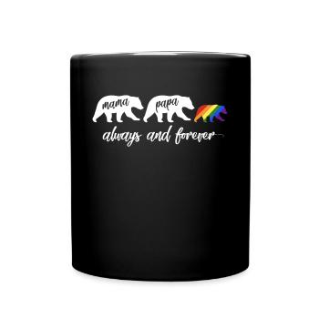 LGBTQ Mama Bär - Schwul Lesbisch Queer - Tasse einfarbig - Schwarz - Vorne