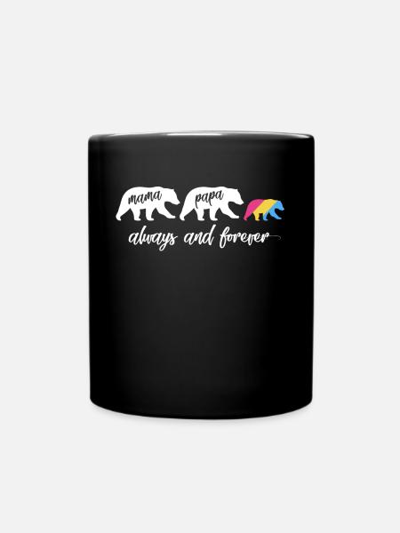 Pansexuelle Mama Bär - LGBTQ Pansexuelles - Tasse einfarbig - Schwarz