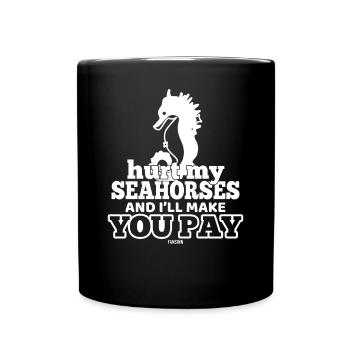 Seahorse Marine Life Diving Swimming - Full Colour Mug - black - Front