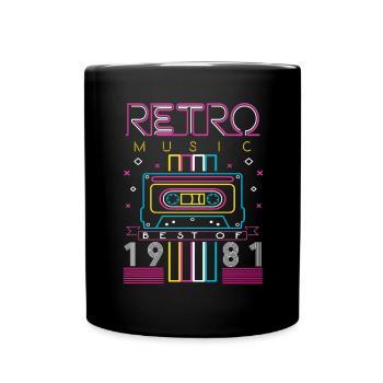 Best Of 1981 Retro Cassette Vintage Anniversaire - Mug uni - noir - Devant