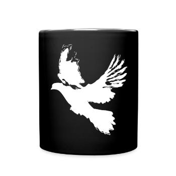 Taube Friedenstaube Design – Symbol der Hoffnung - Tasse einfarbig - Schwarz - Vorne