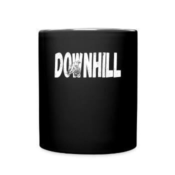 Downhill MTB Nature Mountains Retro Wave Vintage - Full Colour Mug - black - Front