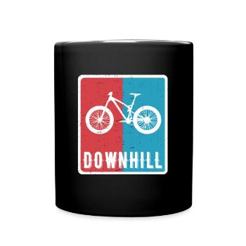 Downhill Mountain Bike MTB RetroVintage - Full Colour Mug - black - Front