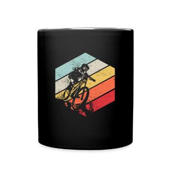 Descente VTT Nature Montagnes Retro Wave Vintage - Mug uni - noir - Devant