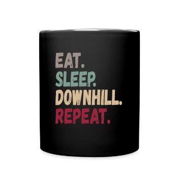 Manger Dormir Descente Répéter Montagnes Rétro Wave Vintage - Mug uni - noir - Devant