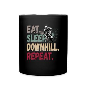 Manger Dormir Descente Répéter Montagnes Rétro Wave Vintage - Mug uni - noir - Devant