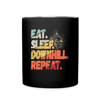 Manger Dormir Descente Répéter Montagnes Rétro Wave Vintage - Mug uni - noir - Devant
