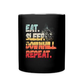 Manger Dormir Descente Répéter Montagnes Rétro Wave Vintage - Mug uni - noir - Devant