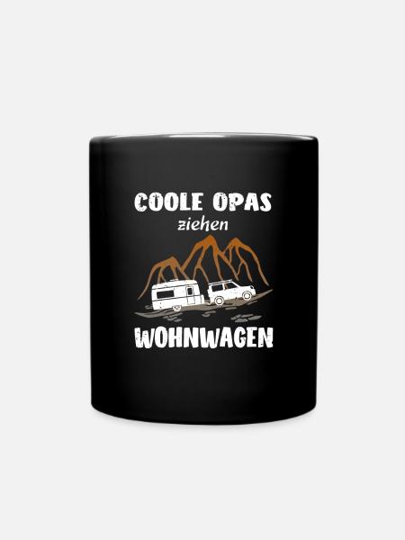 Wohnwagen Opa - Tasse einfarbig - Schwarz