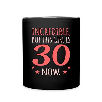 Birthday child 30 gift idea - Full Colour Mug - black - Front
