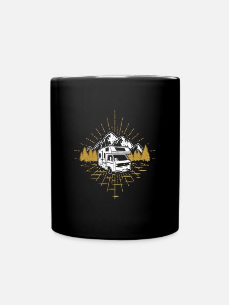 Motorhome Womo - Full Colour Mug - black