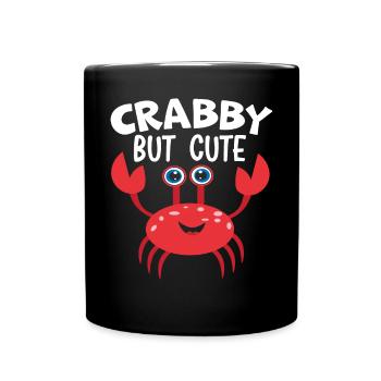 Crabby But Cute Crabulous Crab Whisperer - Full Colour Mug - black - Front