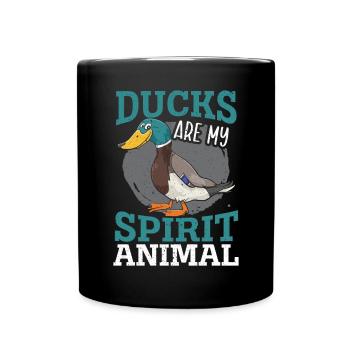 Enten sind mein Geist Tier Entenente Liebhaber - Tasse einfarbig - Schwarz - Vorne