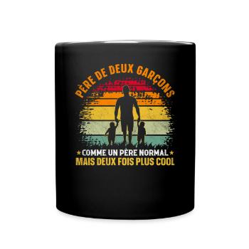 Père De Deux Garcons Papa Fête Des Pères - Mug uni - noir - Devant