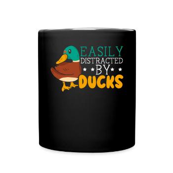 Leicht abgelenkt von Enten Entenenten Ente Liebhaber - Tasse einfarbig - Schwarz - Vorne
