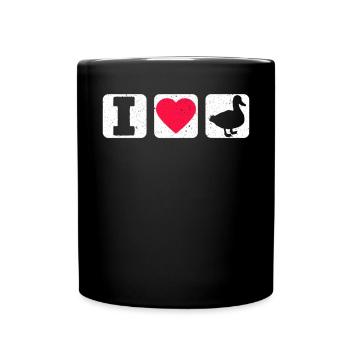 Ich liebe Enten Entlein Ente Liebhaber Vogel Wasservögel - Tasse einfarbig - Schwarz - Vorne