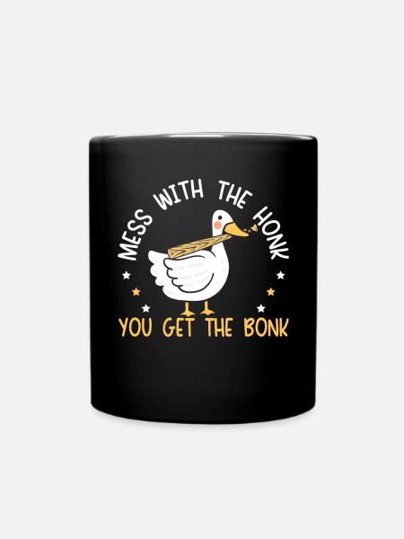 Mess With The Honk You Get The Bonk Duckling Duck - Full Colour Mug - black