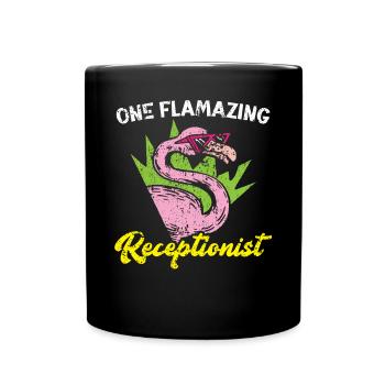 One Flamazing Receptionist Front Office Flamingo - Full Colour Mug - black - Front