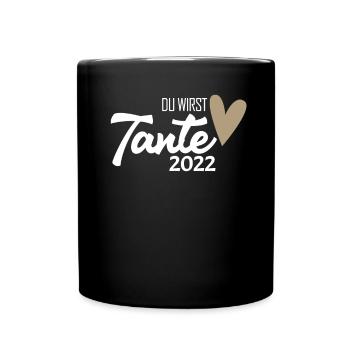 Werdende Tante 2022 Loading Nachwuchs - Tasse einfarbig - Schwarz - Vorne