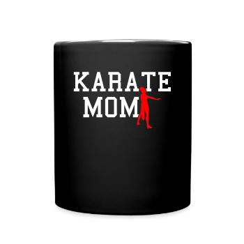 karate mom - Tasse einfarbig - Schwarz - Vorne