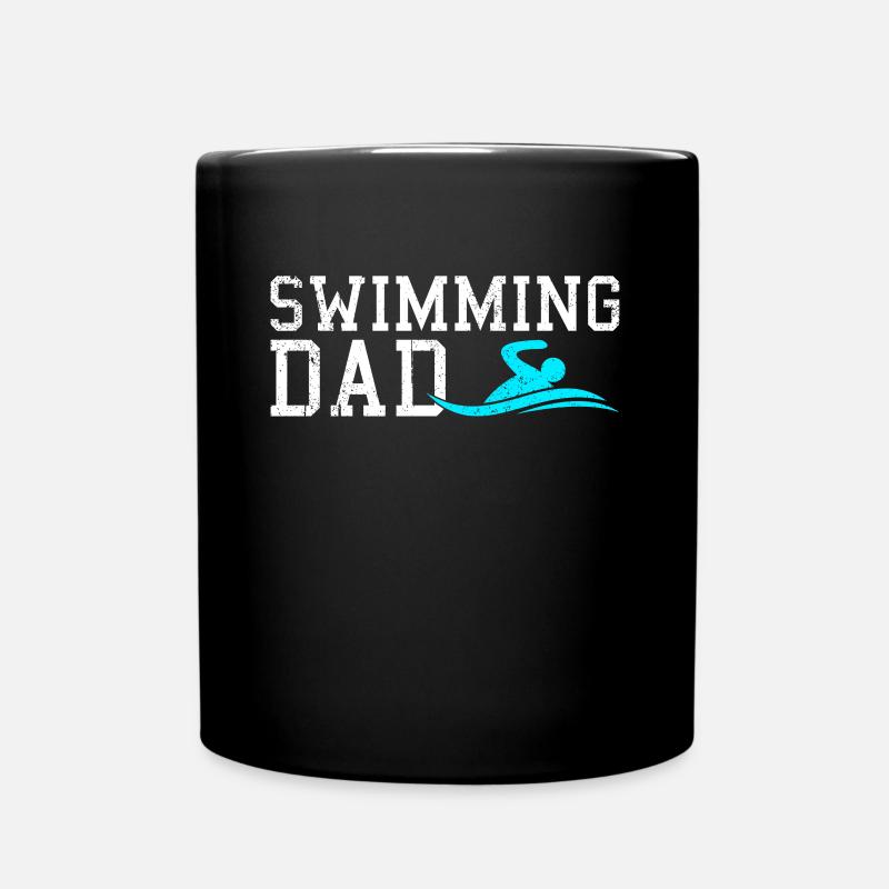 swimming dad - Tasse einfarbig - Schwarz