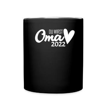 Oma 2022 - Werdende Oma 2022 - Tasse einfarbig - Schwarz - Vorne
