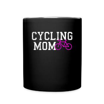 cycling mom - Tasse einfarbig - Schwarz - Vorne