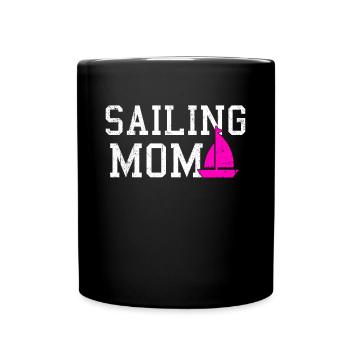 sailing mom - Tasse einfarbig - Schwarz - Vorne