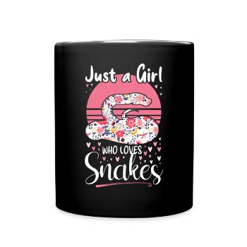 Snake Serpent Flower Floral Just A - Full Colour Mug - black - Front