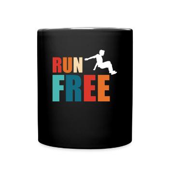 Run Cadeau de chemise Parkour gratuit - Mug uni - noir - Devant