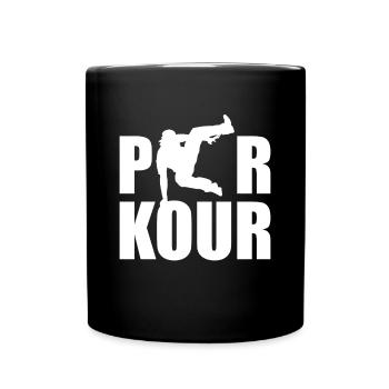 Parkour Shirt Geschenk - Tasse einfarbig - Schwarz - Vorne