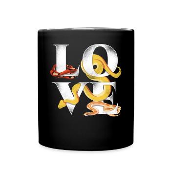 Snake Serpent Vintage Love - Tasse einfarbig - Schwarz - Vorne