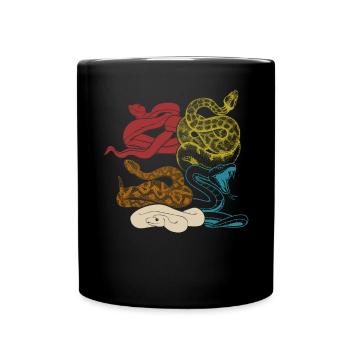 Snake Serpent Retro Vintage - Tasse einfarbig - Schwarz - Vorne