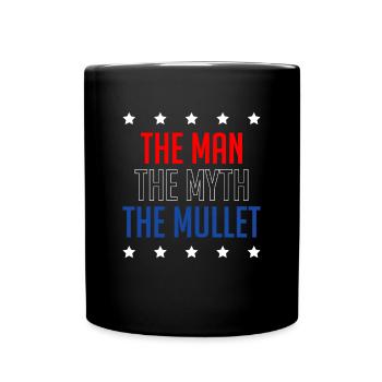 The Man The Myth the Mullet Shirt Vokuhila - Tasse einfarbig - Schwarz - Vorne