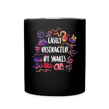 Snake Serpent Watercolor Easily - Tasse einfarbig - Schwarz - Vorne