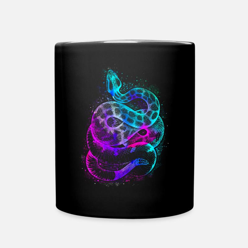 Snake Serpent Watercolor - Tasse einfarbig - Schwarz