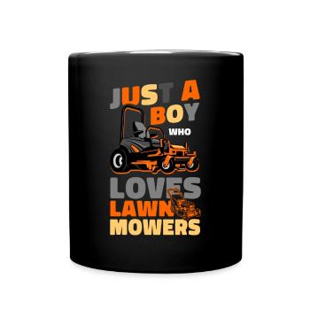 Lawn Mower Mowing Dad Father - Tasse einfarbig - Schwarz - Vorne