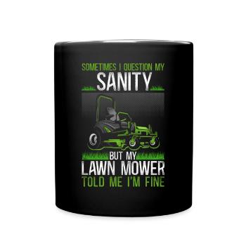 Tondeuse à gazon Mowing Papa Père - Mug uni - noir - Devant