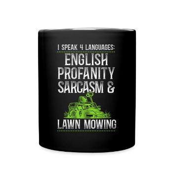 Lawn Mower Mowing Dad Father - Tasse einfarbig - Schwarz - Vorne
