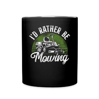 Lawn Mower Mowing Dad Father - Tasse einfarbig - Schwarz - Vorne