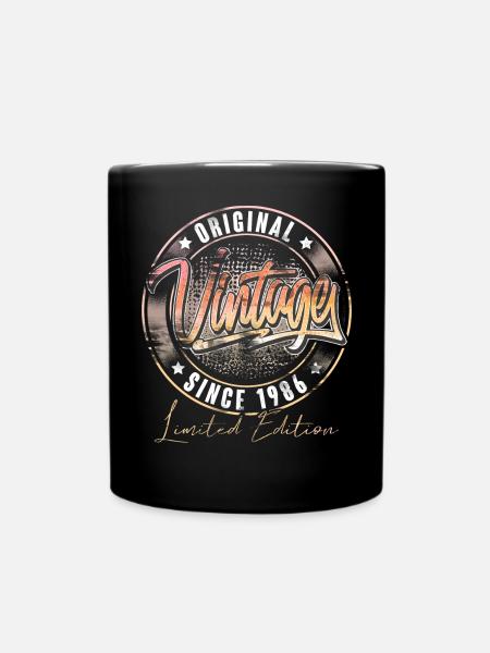 1986 Geburtsjahr Geburtstag Vintage - Tasse einfarbig - Schwarz