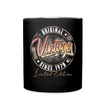 1970 Geburtsjahr Geburtstag Vintage - Tasse einfarbig - Schwarz - Vorne