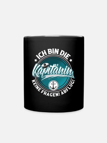 Kapitänin Segeln Boot Bootfahren Seglerin - Tasse einfarbig - Schwarz