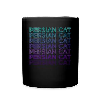 Persian Cat Retro - Full Colour Mug - black - Front