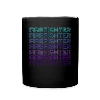 Feuerwehrmann Feuerwehrauto Feuerwehrauto Retro - Tasse einfarbig - Schwarz - Vorne
